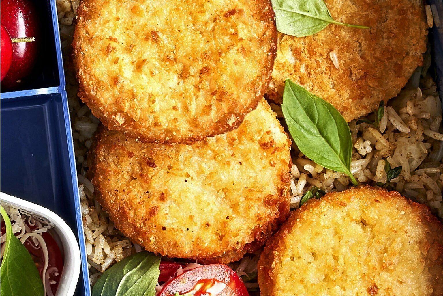 HADDOCK FISH CAKES WITH RICE AND SALAD I&J
